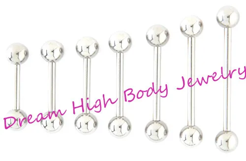 

300pcs Straight Barbell Tongue Bar Ring Nipple Piercing Eyebrow Tragus 1.2mm 1.6mm 6mm 22mm Length Ear Stud Fancy Body Jewelry