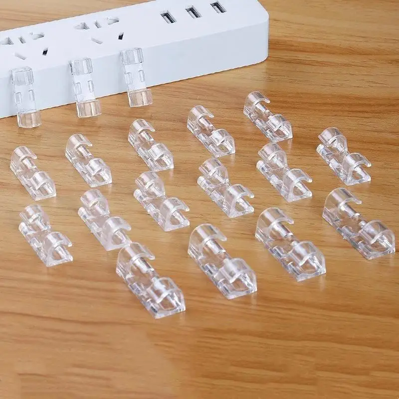 40Pcs Cable Clips Organizer Drop Wire Holder Cord Management Self-Adhesive Cable Manager Fixed Clamp For Home Office Car