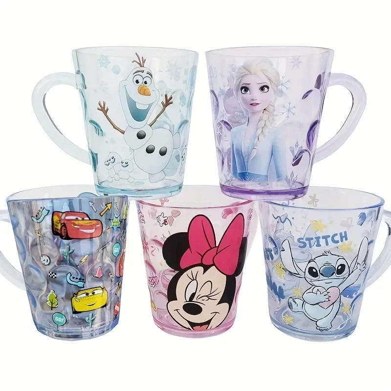 1pc Stitch Mickey, Minnie, Lightning McQueen, Elsa, Snow White mug, high-value water bottle and kettle, reusable water cup