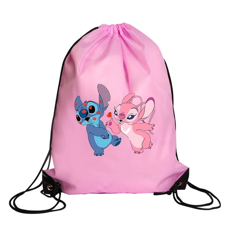 Stitch Disney borsa con coulisse sport zaino impermeabile Bundle Pocket Cartoon Anime Terylene borse da basket compleanno regalo carino