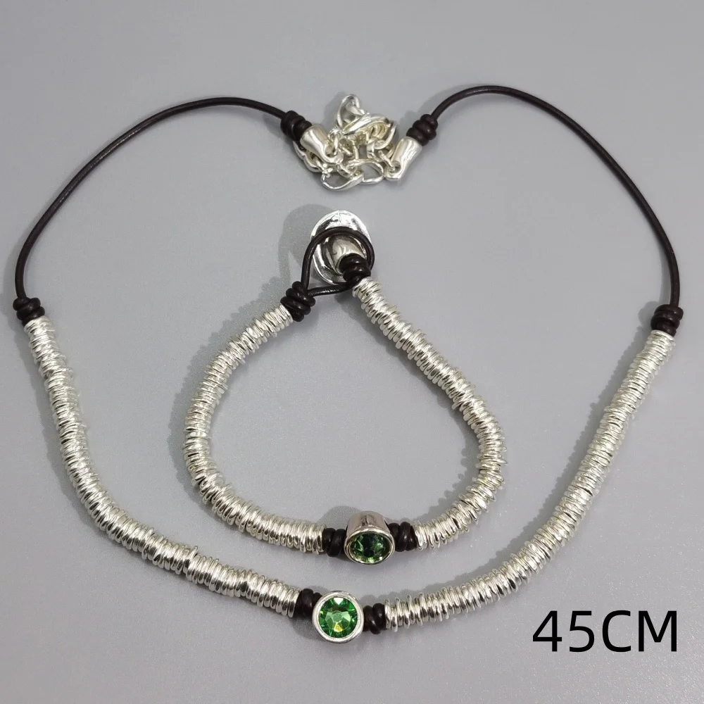 

A niche high-end emerald set with versatile temperament for daily use, necklace and bracelet can be wholesale
