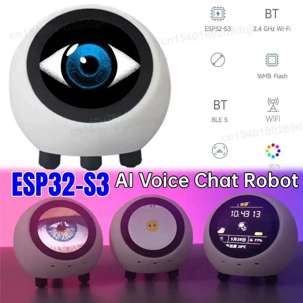 

EspHome Assistant Compatible XiaoZhi AI Voice Chat Robot Ball ESP32-S3 1.28 inch LCD N16R8 Development Board Wifi Clock DeepSeek