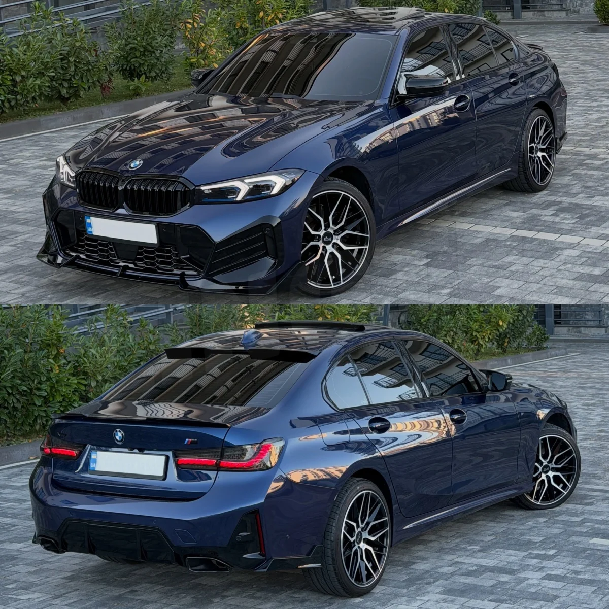 Gloss Black Full Body Kits For BMW 3 Series M-Sport / M340 G20 LCI 2023-2026 Front Bumper Lip Canards Rear Spoiler Side Splitter