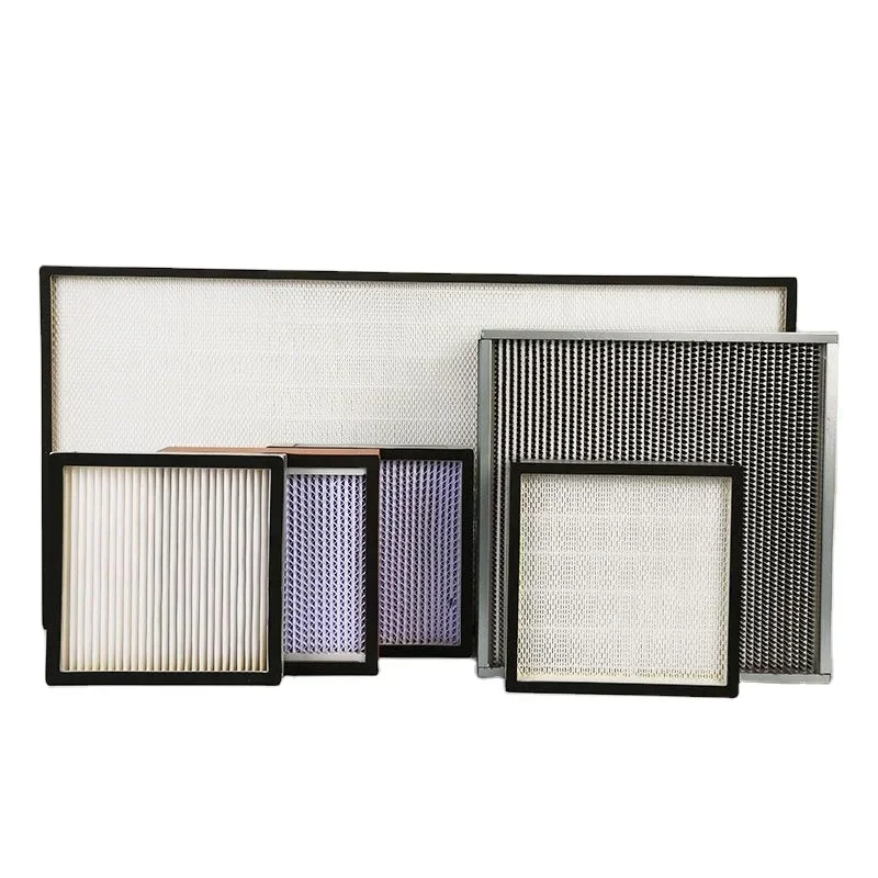 20252025Hot Sale H14 HEPA Air Filter with Aluminum Header and Deep Pleat Laminar Flow HEPA Filter Hood For  HVAC systems