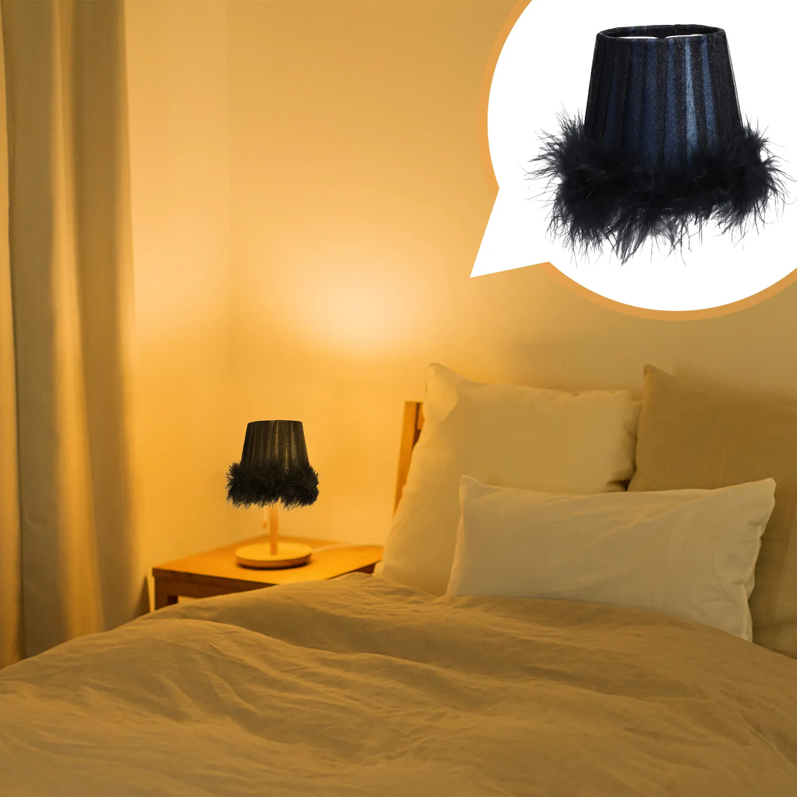 1Pcs Lampshade Chic Style Dustproof Light Cover for Living Room Bedroom Decorative Cloth Light Accessory