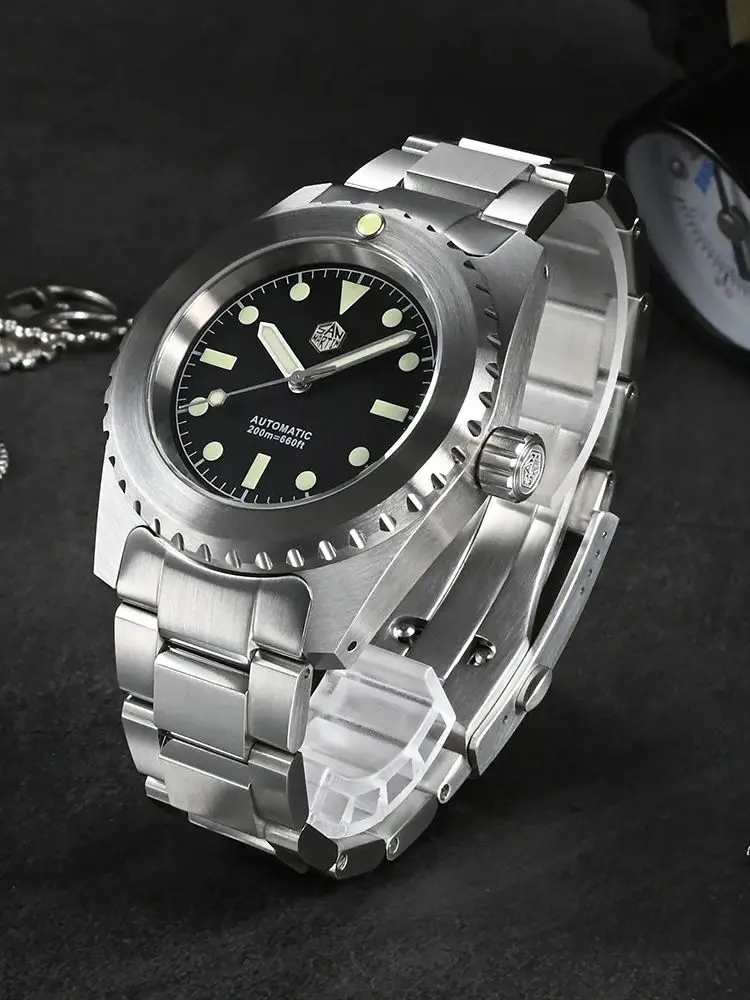 San Martin 41mm Retro Men Diver Watch 8215 8315 Self-Wind Wristwatch Mechanical Automatic 20Bar Waterproof Lume Vintage SN0029B