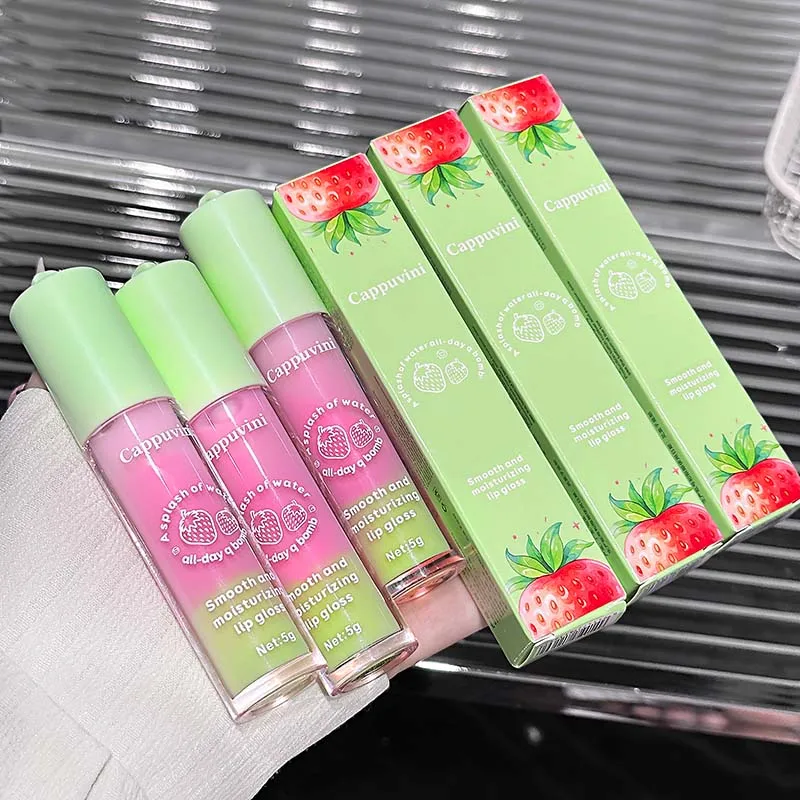 Cappuvini Roze Aardbei Lippenbalsem Waterig Hydraterend Verminder Liplijnen Lipgloss Lipverzorgingsproducten