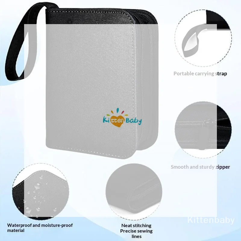 PU Leather Side Load Zipper Card Binder 40 Slots Album For 3x4 TCG Game Sport Cards Storage Bag Waterproof