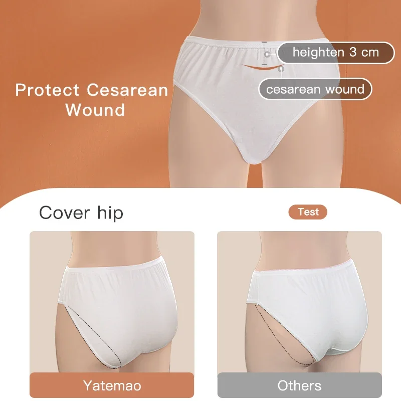 YATEMAO 10pcs/lot Disposible Panties Once Use Women Travel Printed Panties Pregnant Underwear Postpartum Cotton Underwear