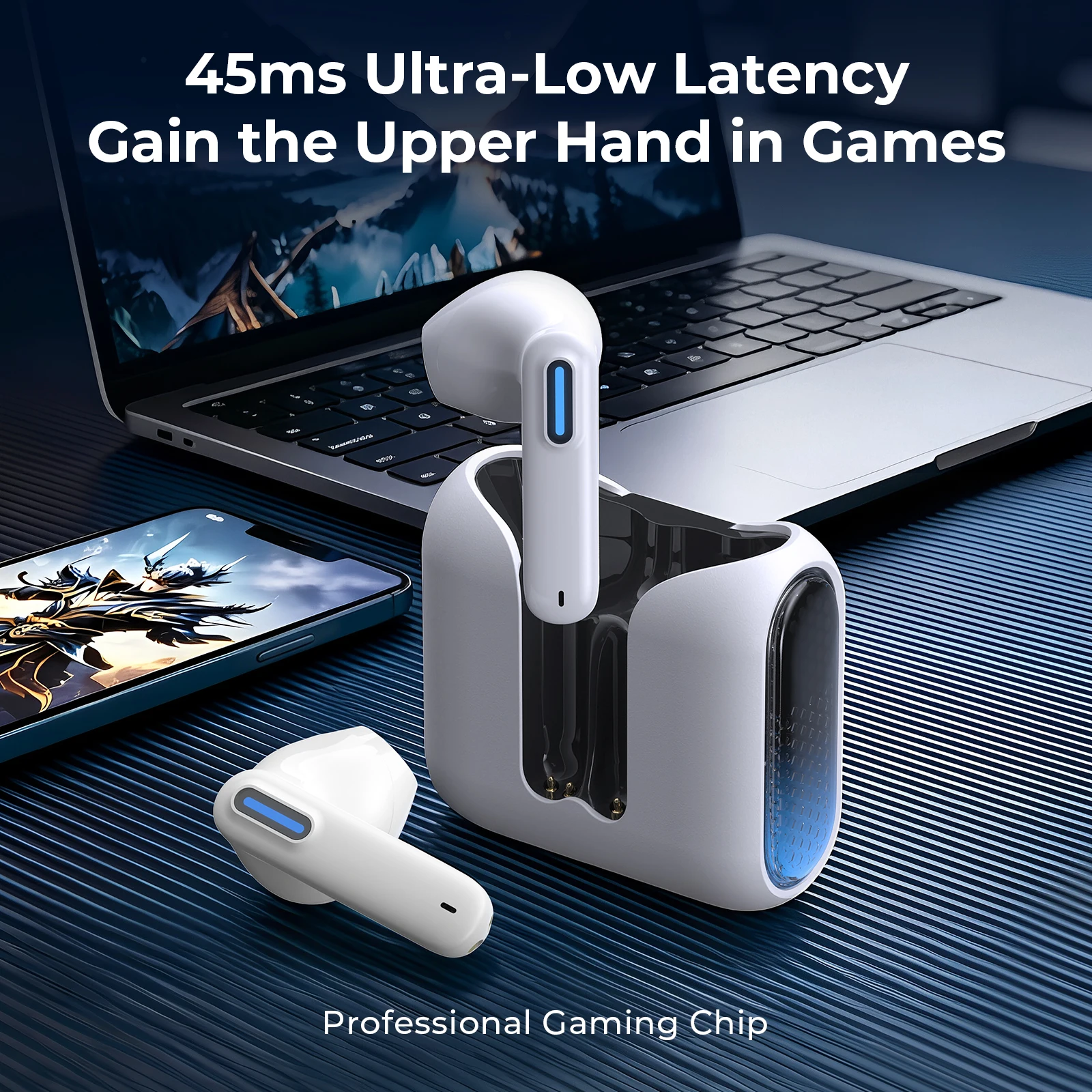 Auriculares Bluetooth HTC NE49 6.0 True Wireless Earbuds Gaming HiFi Deep Bass Lightweight Cool Design IPX5 Waterproof Choice