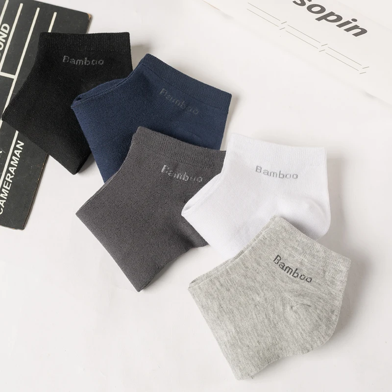 Neue 5 Paare/Los Herren-Socken aus Bambusfaser, Business-Socken, atmungsaktiv, für Männer, Meias, neue Herren-Socken, große Größe EU38-45, hohe Qualität – Detail 9