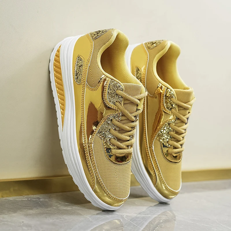 

Women Fashion Shoes Platform Sneakers Simple and Versatile Sports Shoes Shiny Design Summer Breathable Women's Casual Shoes