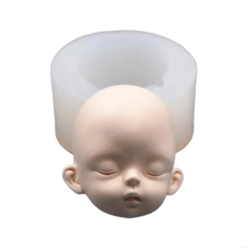 P9FE Fondant Silicone Molds 3D Face Head Candy Molds Chocolate Gumpaste Silicone Molds Resin Casting Molds for Cake Decor