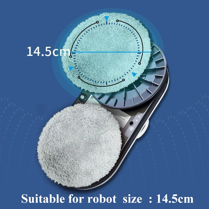 Window Glass Mop For PuRuKai Window Cleaning Robot Mops,14.5cm Replaceable Cleaning Cloth Universal Round Robot Towel Dust Rag