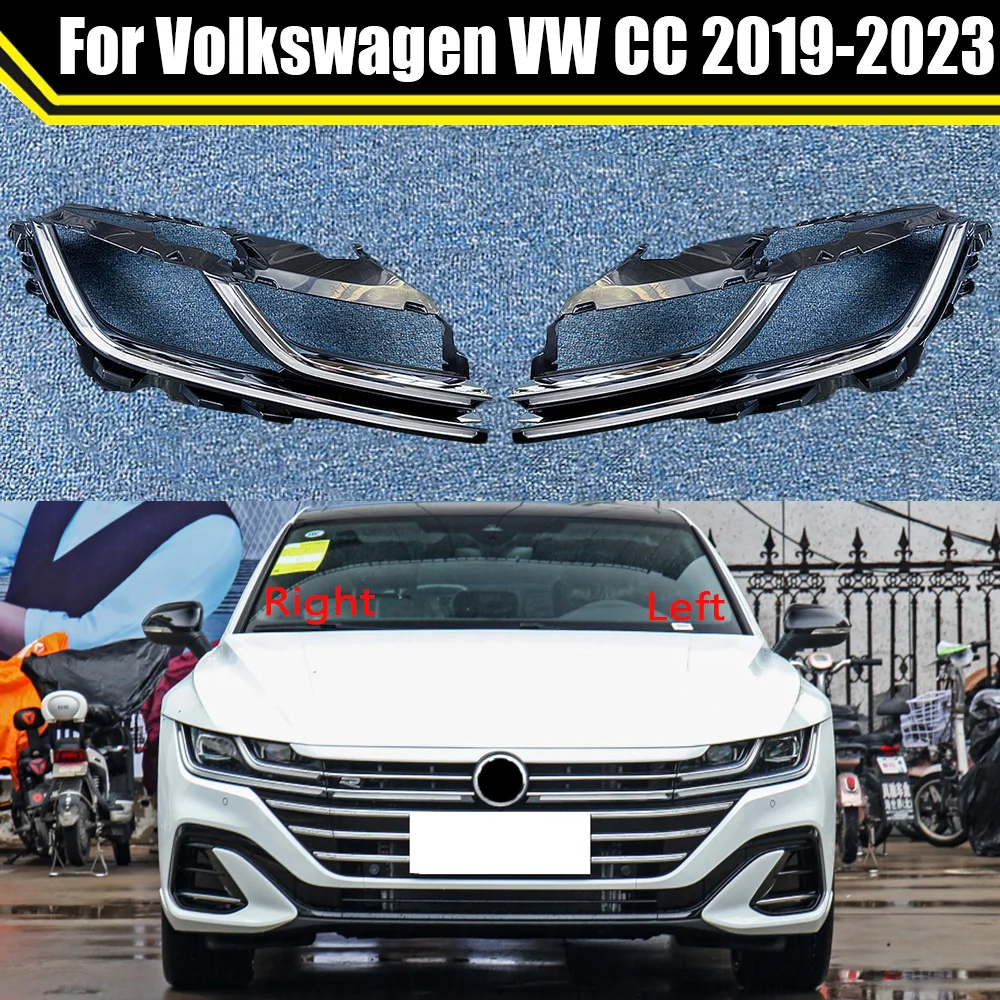 Car Front Headlight Decorative Frame Half Assembly Chrom Bright Strip Daytime Running Light Bar For Volkswagen VW CC 2019-2023