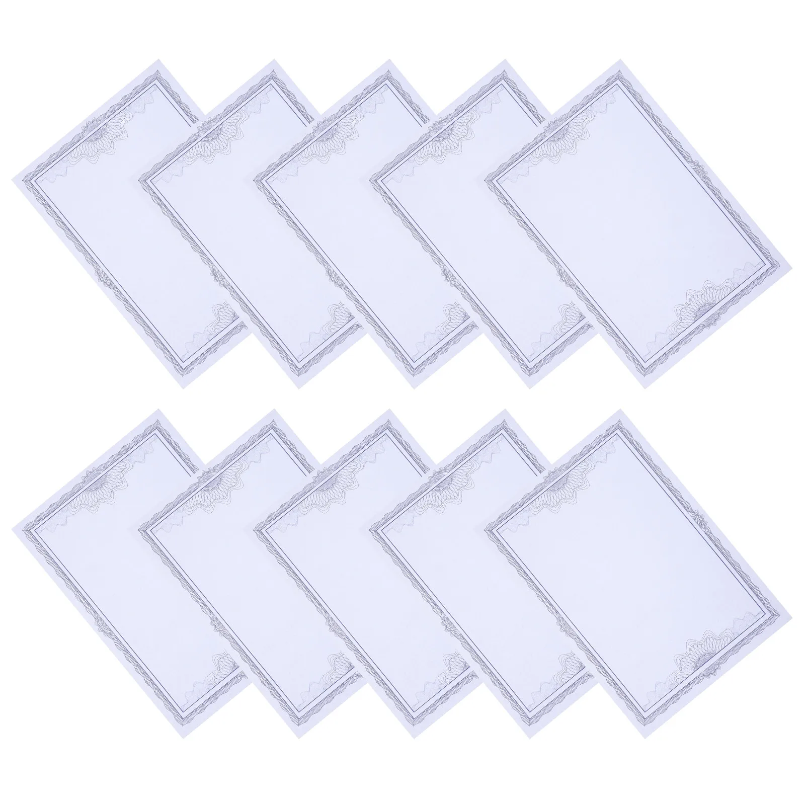 

50 Sheets High Grade Smooth Certificate Paper with Floral Borders Writable Diploma Certificate Inner Page for Academic Awards