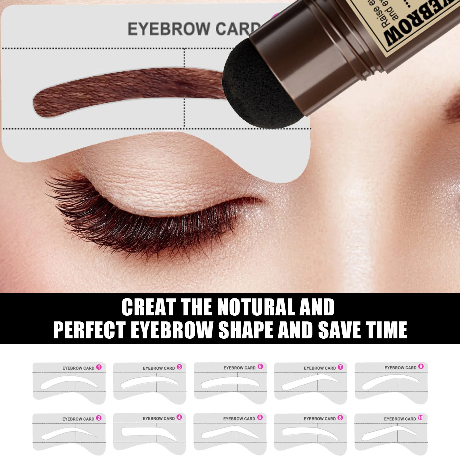 Eyebrow Stamp Shaping Kit Hairline Enhance Waterproof Contour Stencil Natural Tint Stick Lasting Colouring Makeup Products Set