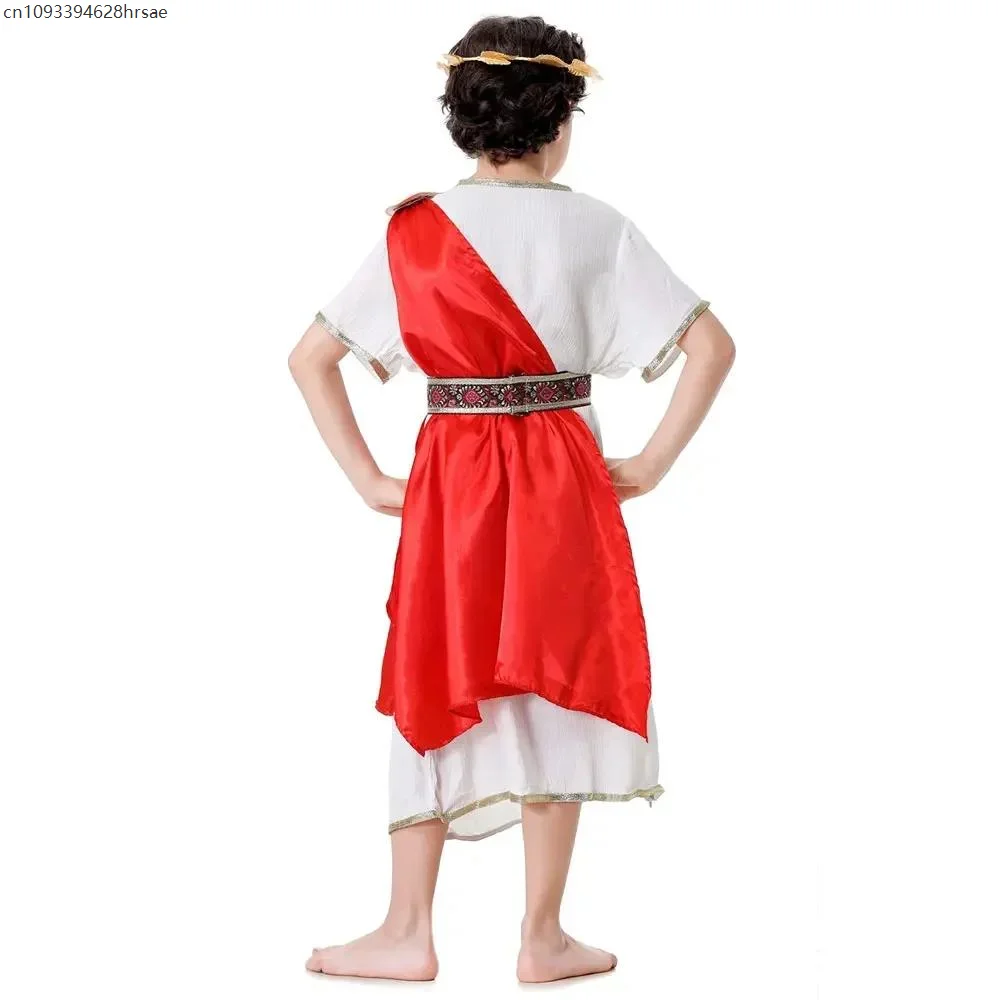 Детский костюм древнегреческой тоги на Хэллоуин для девочек, египетская принцесса, шаль на одно плечо, струящееся платье, костюмы для хора и выступлений
