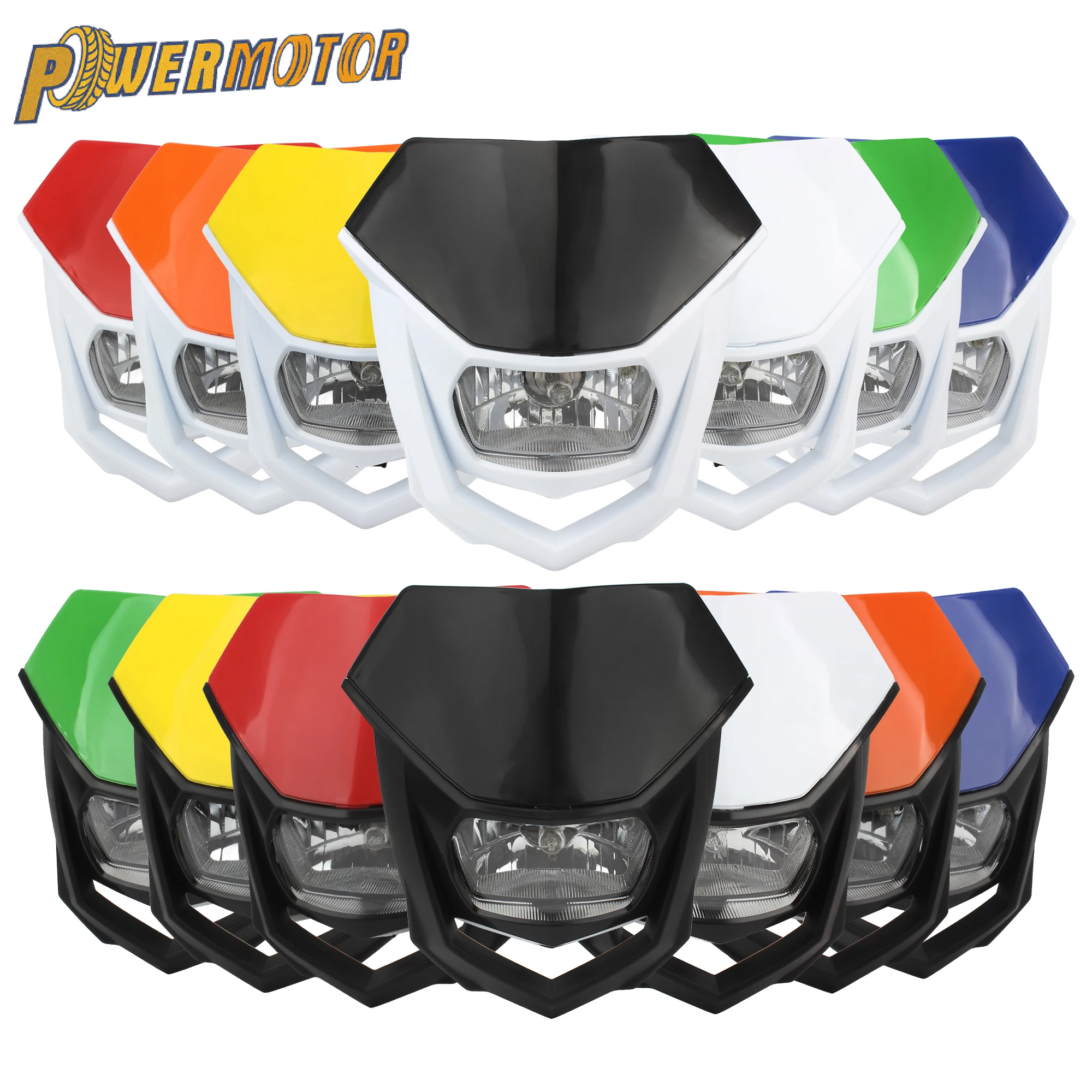 Motorcycle Headlight Mask For KTM CRF Motocross Front Lighting Assembly Universal Fit Dirt Bike Powerful LED Lamp Headlamp Cover
