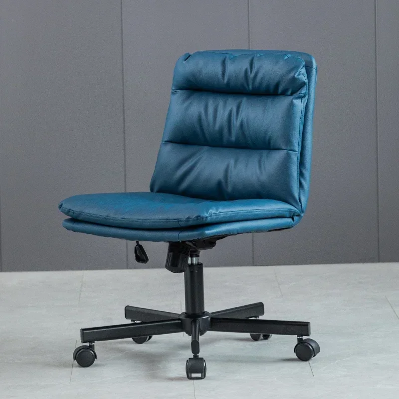 Nyaman Kursi Kantor mewah santai elastis kulit peregangan bingkai logam kaki kamar tidur Organizer furnitur Silla