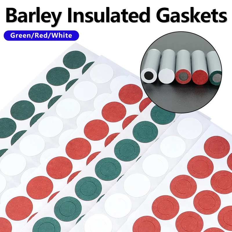 Green/Red/White Barley Insulated Gaskets 18650 21700 26650 Li-ion Pack Cell Adhesive Paper Glue Fish Electrode Insulation Pads