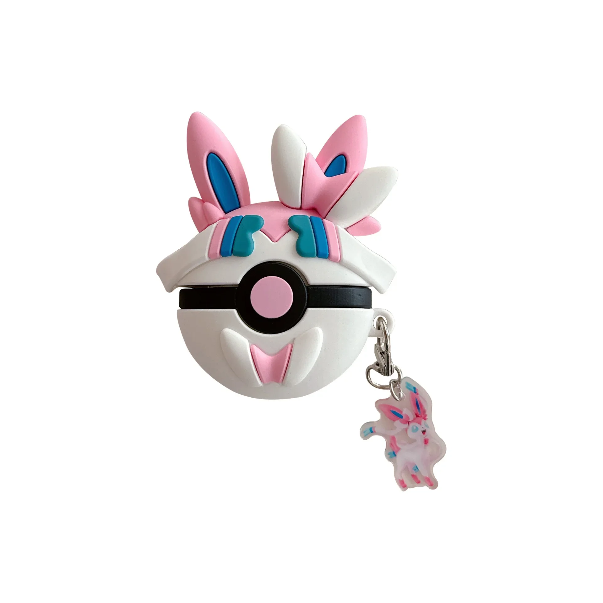 Per custodia Airpods Pro 2, custodia protettiva per auricolari in silicone Pokemon Sylveon Ball per Airpods 4 custodia per ragazze portachiavi donna