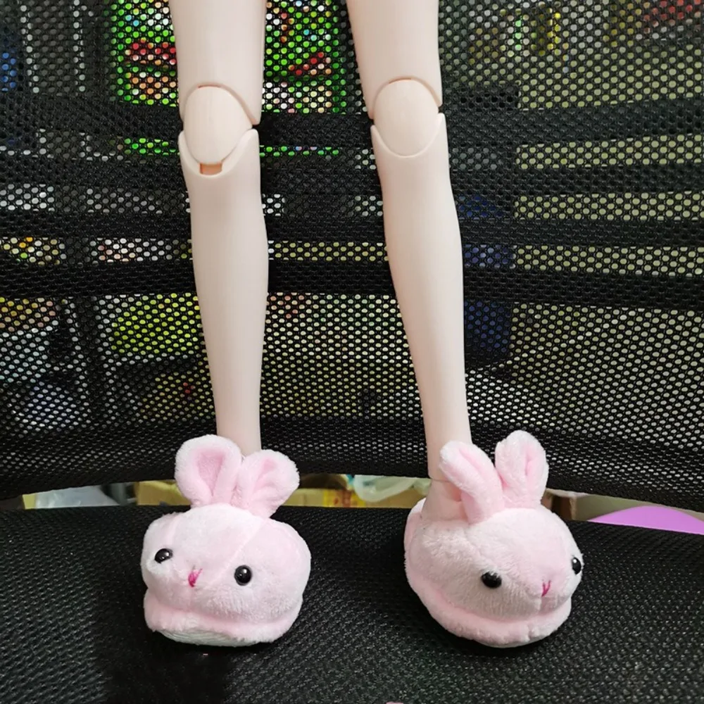 Original Doll Slippers Rabbit Bear Cartoon Animal Mini Plush Shoes Playing House Cute Style Doll Accessories 1/4 BJD Dolls