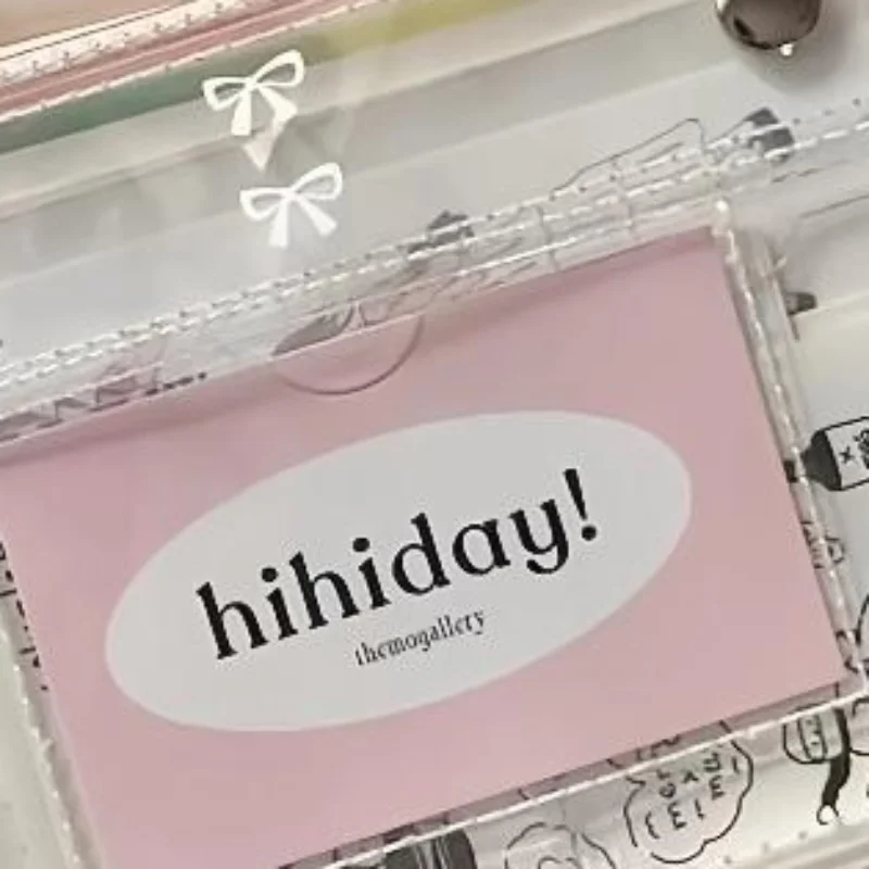 1Pcs PVC Transparent Button Pencil Case Large Capacity Vertical Simple Ins Style Student Desktop Finishing Niche Stationery