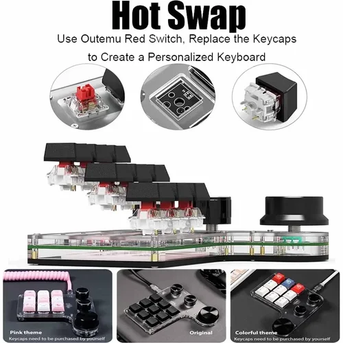 Imagen 2 del producto Mini teclado Macro personalizado con Bluetooth, teclado de 3 perillas RGB, 12 teclas, copiar pasta, teclado para juegos de Photoshop, Macropad mecánico Hotswap
