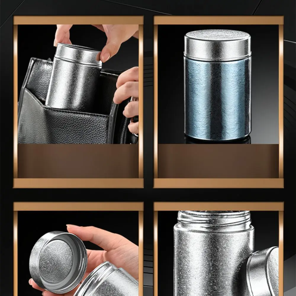 Portable Titanium Tea Storage Jar Lightweight Airtight Sealed Canister For Travel Camping Tea Leaf Herb Coffee Bean Container