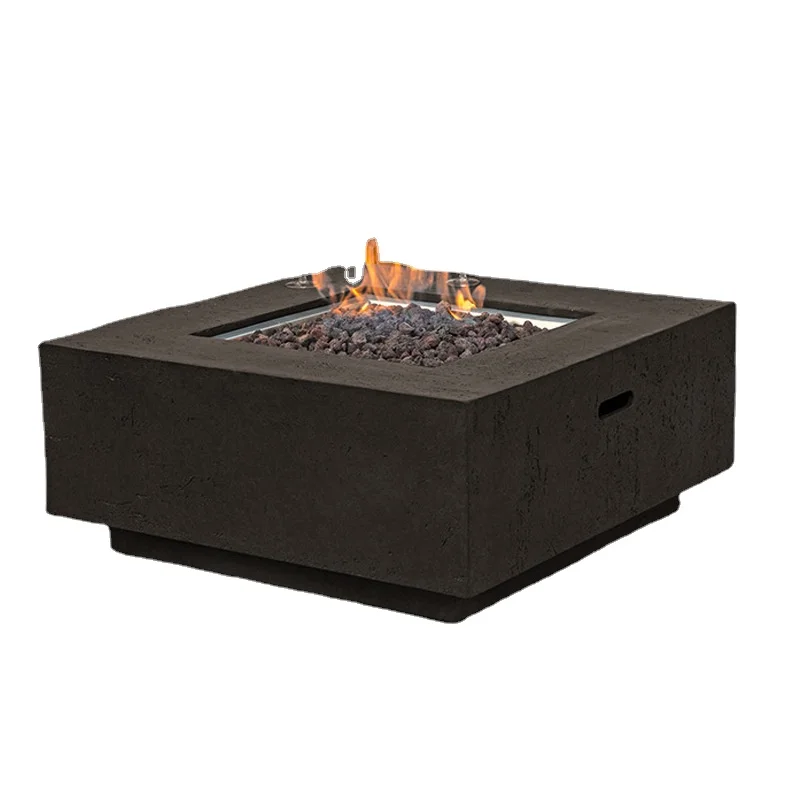Square Gas Fire Pit Outdoor Patio Heater Modern Fire Table For Backyard Gatherings