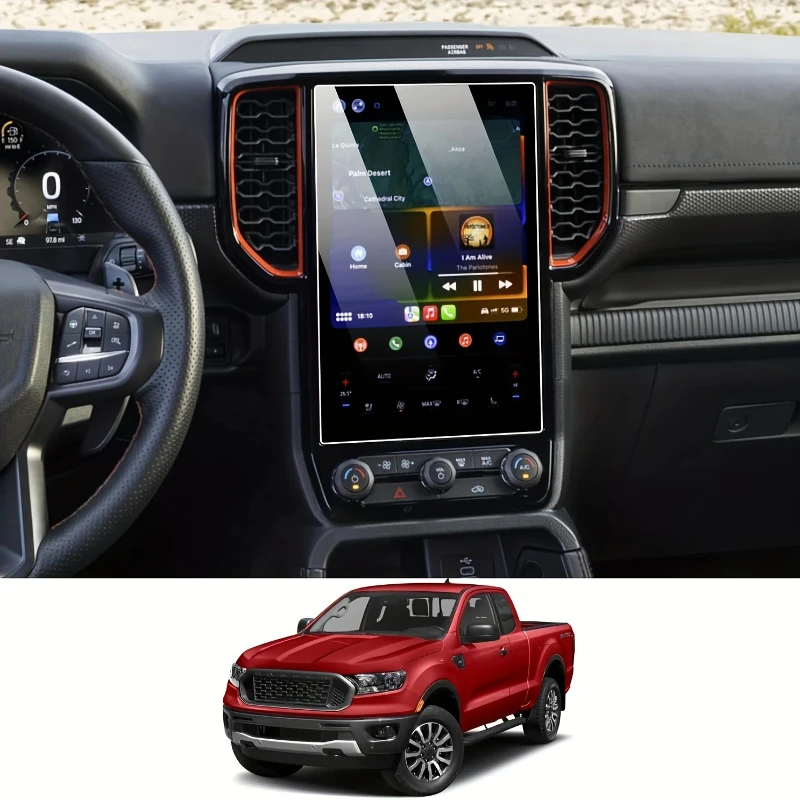 Gehärtetes Glas Displayschutzfolie 10 Zoll 12 Zoll Navigations-Touchscreen-Folie für Ford Ranger Everest 2023–2026, Autozubehör