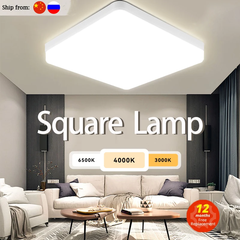 

LED Panel Light Indoor Home Ceiling Light Round & Square Room Light 220V Bedroom Kitchen Living Room Modern Ceiling Lamp Fixture