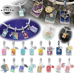 100% 925 Sterling Silver Tarot Collection Pendant DIY Hourglass Beads Fit Pandach Original Bracelet Women Jewelry Birthday Gift