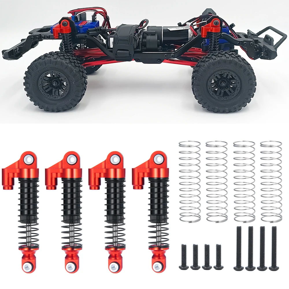 AXSPEED 4PCS Metal Shocks Absorbers Damper 51/52mm for TRX4M TRX-4M Bronco Defender K10 F150 1/18 RC Crawler Car Upgrade Parts