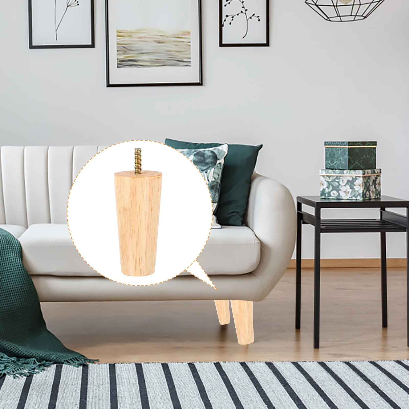 

4pcs Wooden Furniture Legs Solid Natural Wood Feet For Table Sofa Cabinet Modern Style Floor Protection Tapered Table Legs