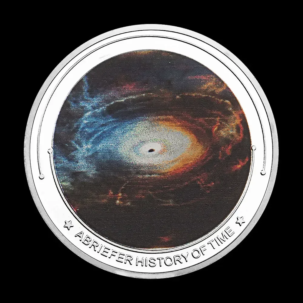 Stephen Hawking Silvery Plated The Famous British Physicist and King of The Universe Collectible Coins Souvenir Coin