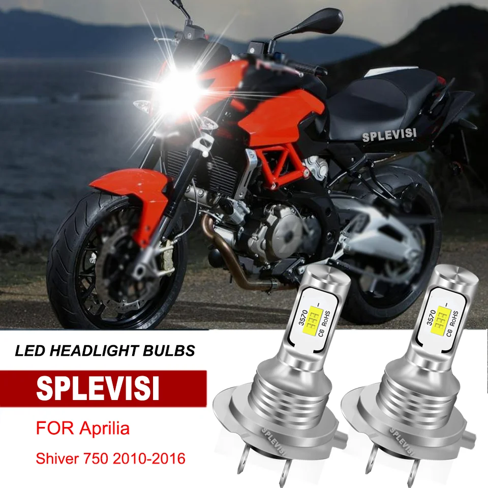 

H7 Headlight Light Bulbs 6000K motorcycle led For Aprilia Shiver 750 2010-2016 Tuono V4 1100 2015-2018 RSV4 RF 2015-2018