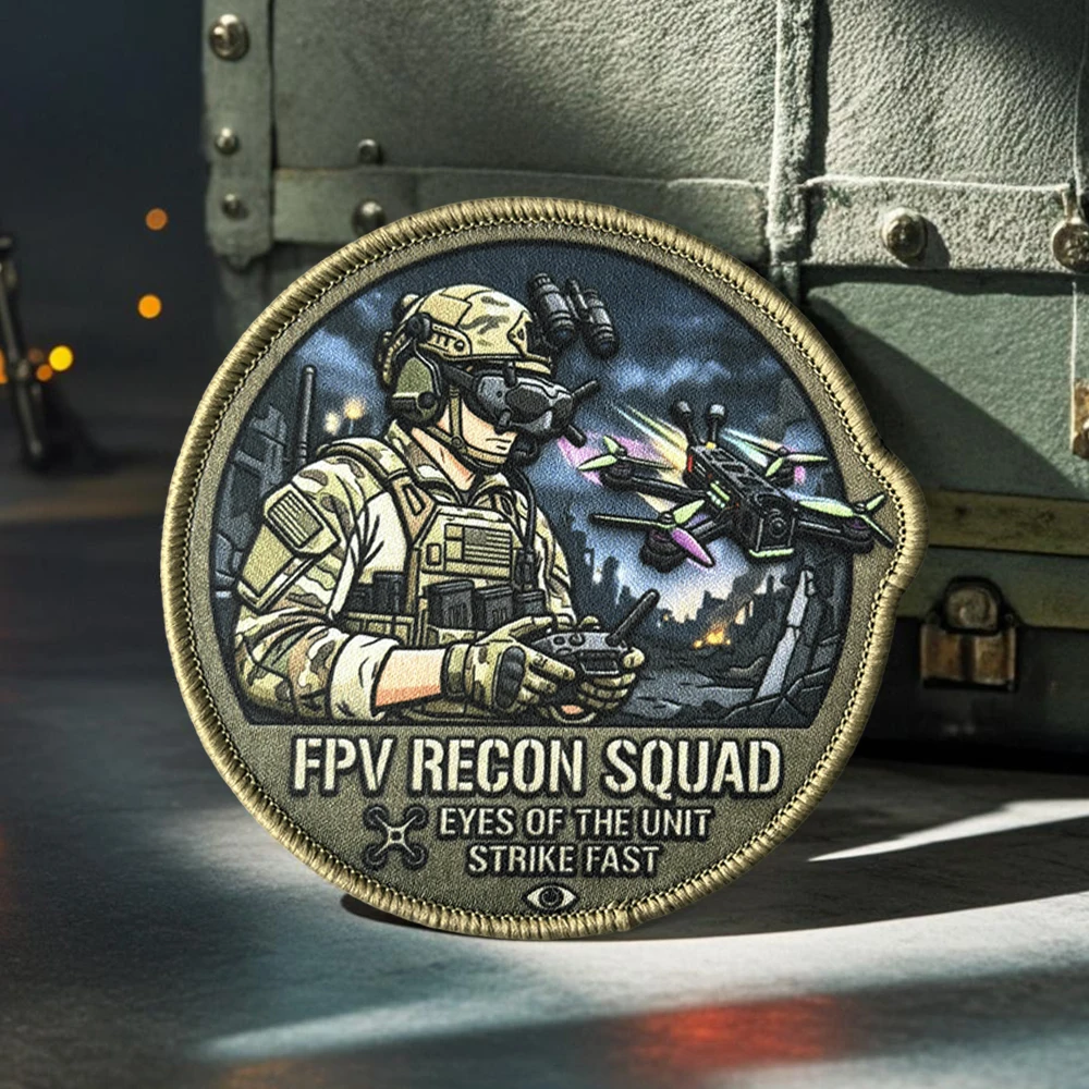 FPV Recon Squad PVC Patch UAV Pilot Morale Badge Hook Loop Eyes Of The Unit Strike Fast Military Drone Operator Backpack Emblem