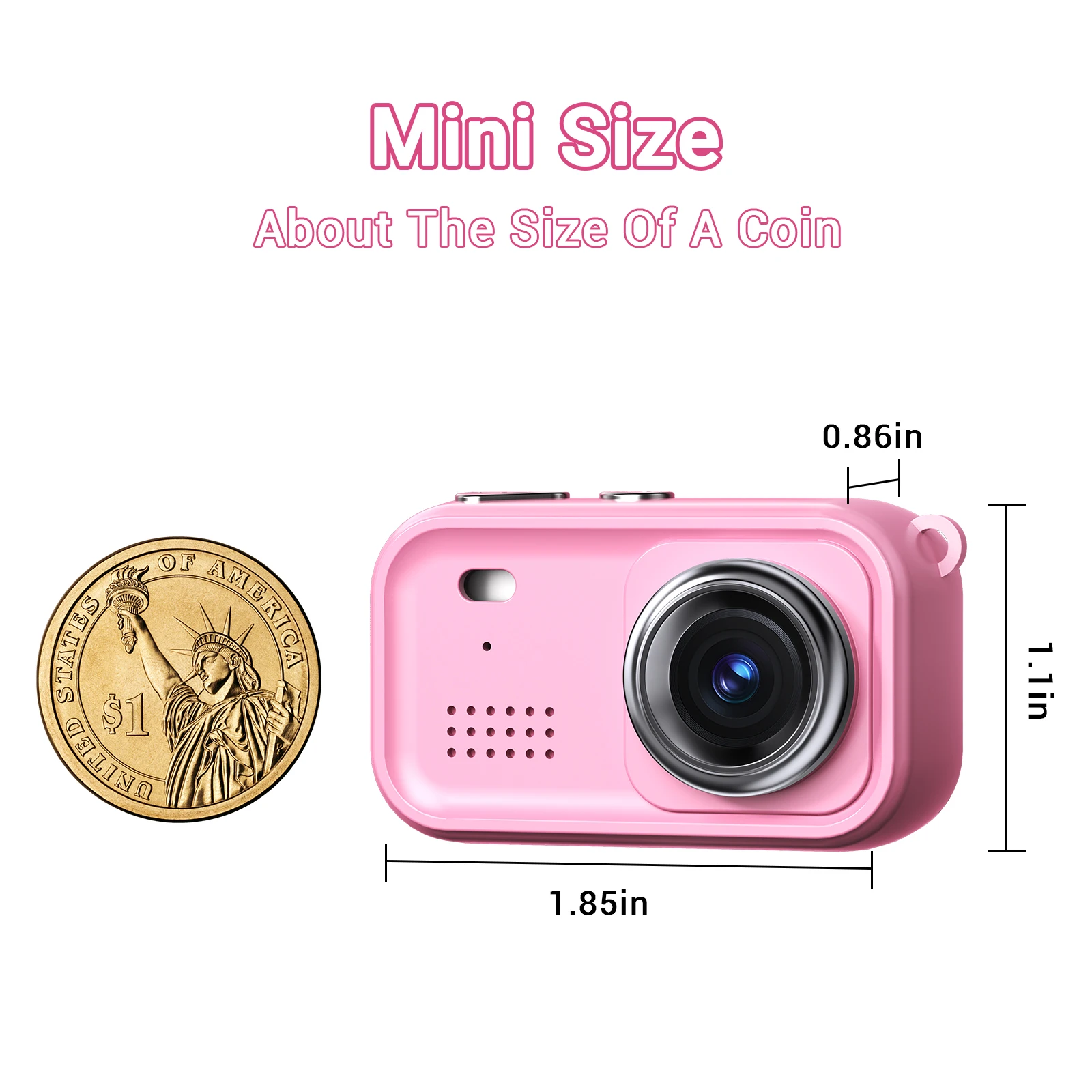 1.47" Kid's Camera Children Phone Educational Toys Baby Mobile Selfie Camera  for Babies Birthday Gifts With 4 GB TF Card