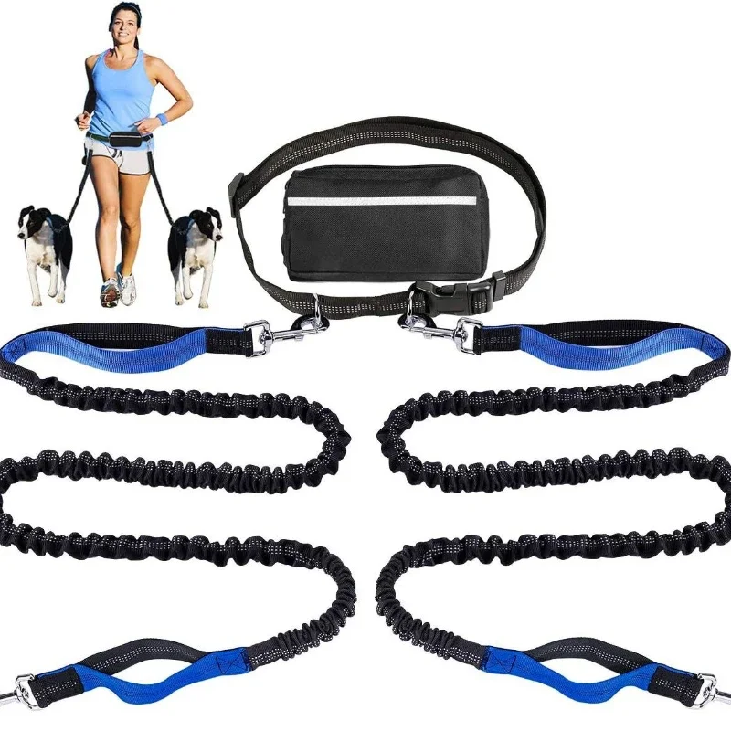 

Hands-free Large Dog Running Retractable Supplies Walking Training,adjustable Waist Belt Dogs Pet Waist Bungee Free Jogging 2