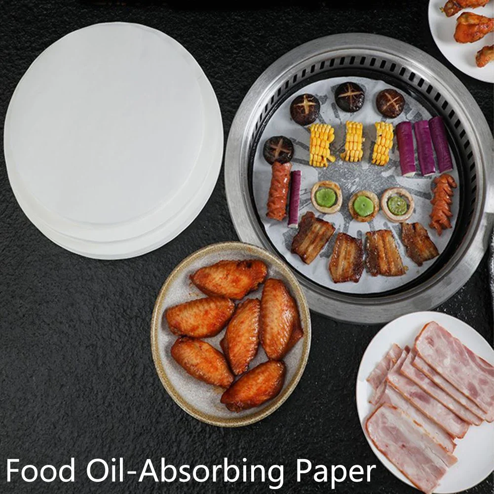 20pcs Air Fryer Liners Disposable Food Oil-absorbing Paper Airfryer Frying Cooking Papers Non-stick Mat Disposable Baking Sheets