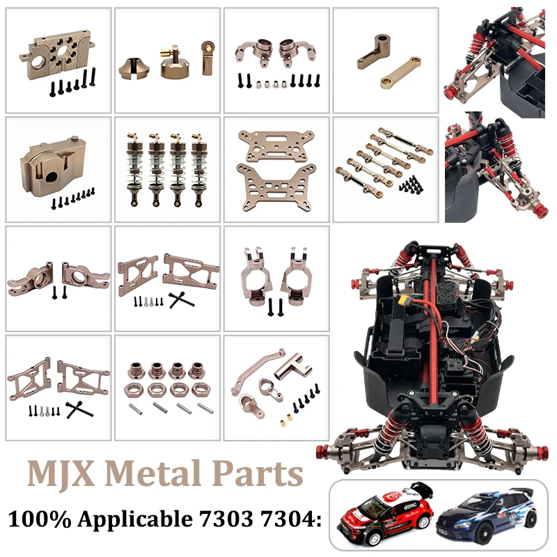 

MJX Hyper GO 1/7 7303 7304 RC Car Metal Upgrade Parts Rear Cup Steeringg Tie Rod Rear Lower Arm Shock Absorber Spare Parts​