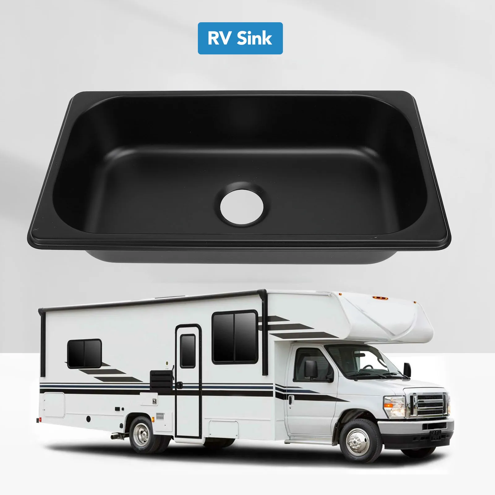 Boat Sink Inlaid Scratch Proof RV Sink Easy To Clean Heat Resistant Versatile Rustproof Large Internal Capacity for