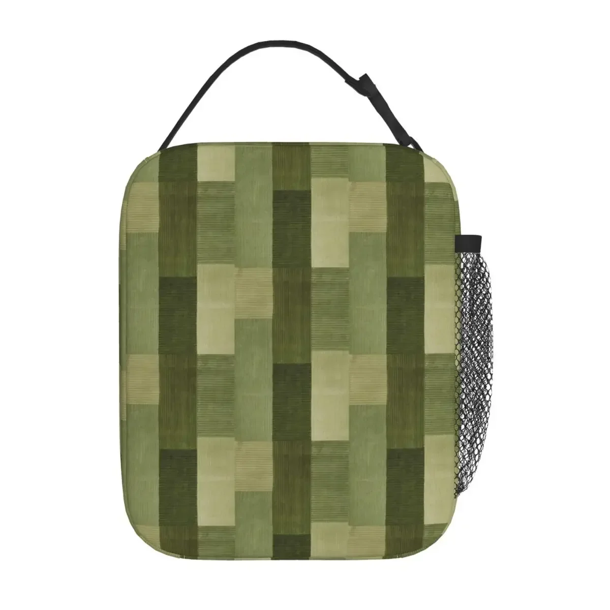 Corduroy Sage Green Pattern Insulated Lunch Bag for Women Kids Portable Food Boxes Thermal Lunch Box Tote