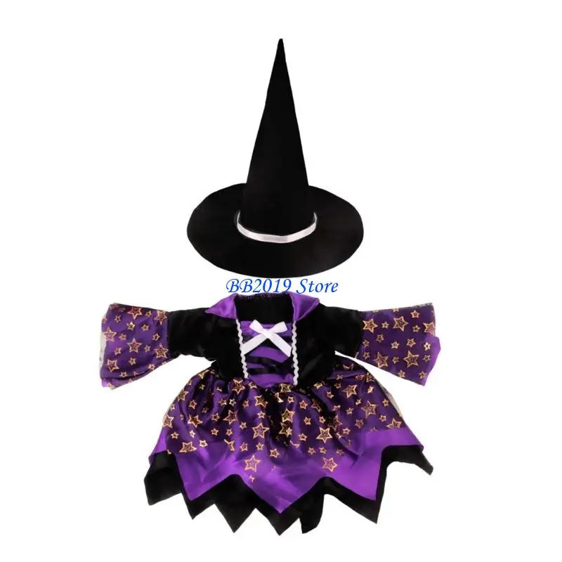 Q0KB Cosplay Halloween Wizard For 18 Inch Girl Dolls Dress Wizard Dress Outfit Clothes Fashionable Dress Outfit