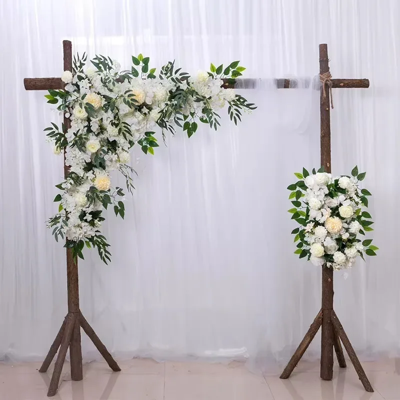 New Silk Triangular Flower Row Wedding Background Arch Decoration Right Angle Outdoor Layout Simulation Flower