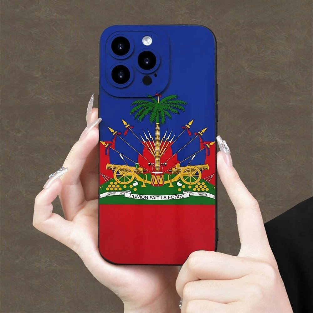 حار بيع العلم الهايتي الإبداعية نمط حالة الهاتف ل iPhone17 16 15 14 13 12 11 بروماكس زائد