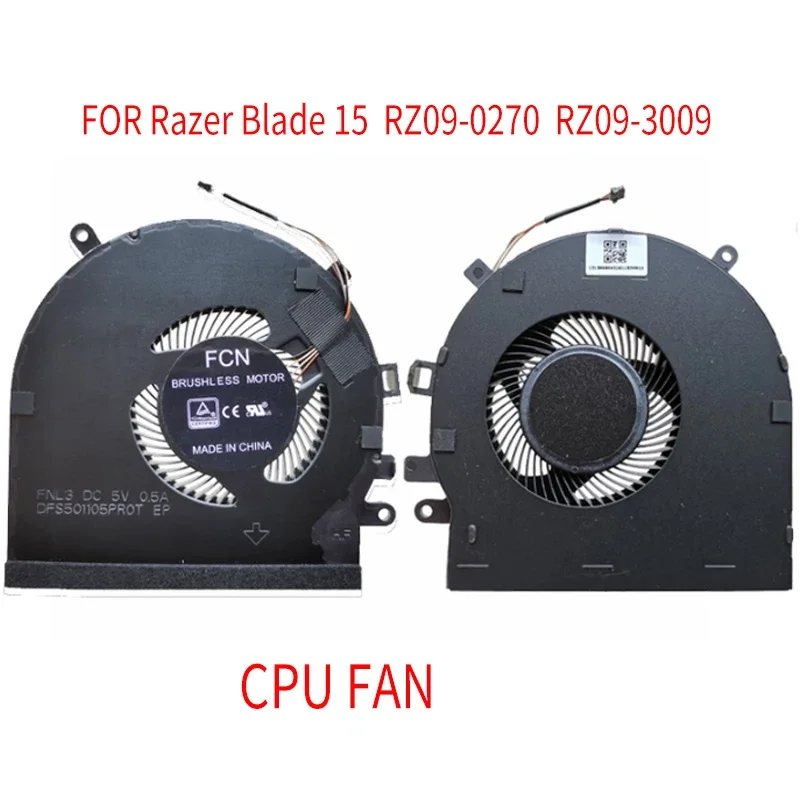 NEW Laptop CPU Cooling Fans For Razer Blade 15 RZ09-0270 RZ09-3009 E97 02705E76 GPU DFS5K121142621 FLK7 FL6S 0300 0328 0369 0410