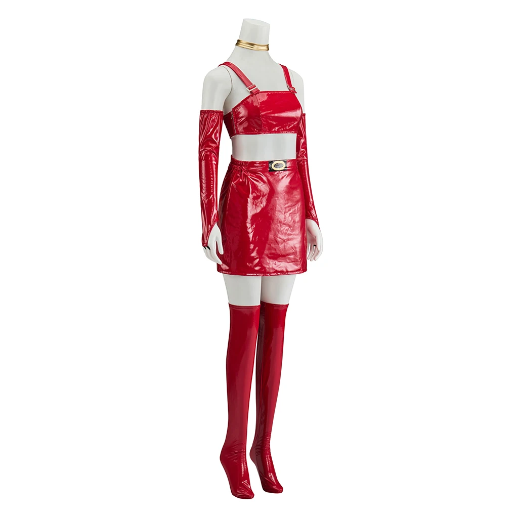 Bulla コスプレ衣装女性のセクシーなレッドトップスカートスーツハロウィンパーティーショードレス手がかり衣装